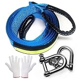 MAIKEHIGH Abschleppseil 5 cm x 5 m, 17,600 lbs (8 Tonnen) Recovery Tow Strap Kit Für Off-Road Recovery & Abschleppen Heavy Duty Polyester Weather Resistant Verstärkte Looped Ends 2 Safety Hooks