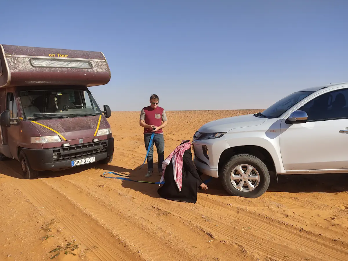 Offroad-Ausrüstung für das Wohnmobil zur Selbstbergung
